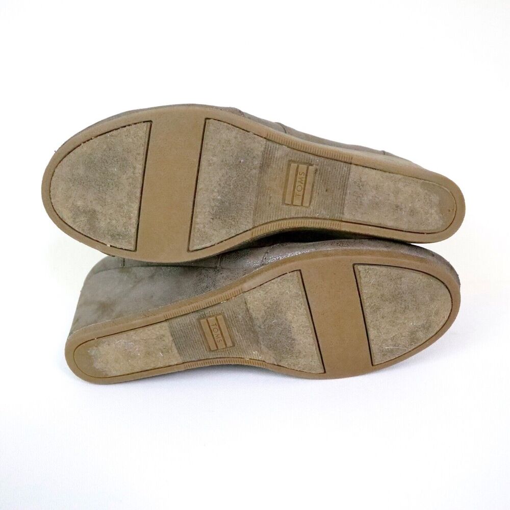 Toms Women's Size 10 Wedge Ankle Booties Chukka Metallic Mocha Tan - Picture 6 of 11